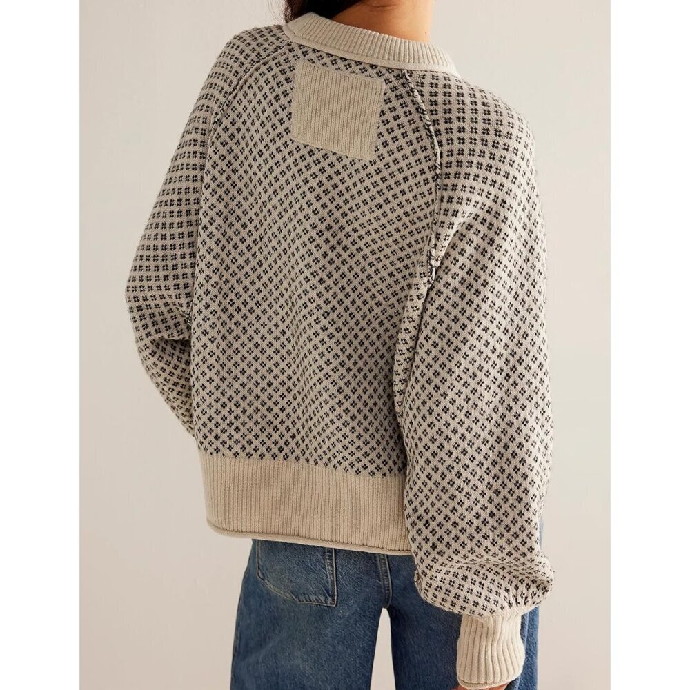 Women's Chunky Knit Pullover Sweater Casual Oversized Crew Neck Long Sleeve - Picture 2 of 6